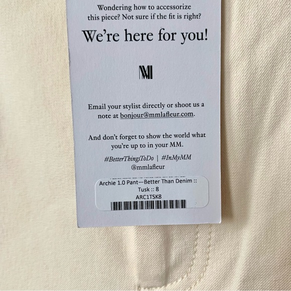 NWT M.M. LaFleur Archie Jean Tusk Cream - Picture 6 of 16